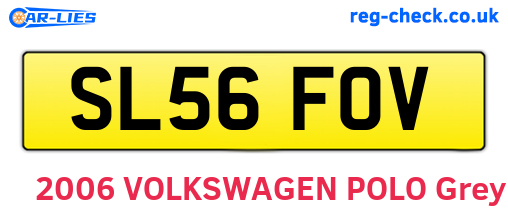 SL56FOV are the vehicle registration plates.