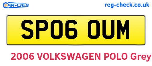 SP06OUM are the vehicle registration plates.