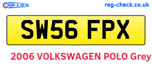 SW56FPX are the vehicle registration plates.