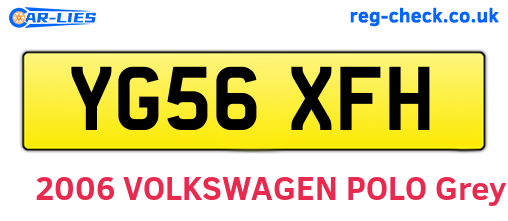 YG56XFH are the vehicle registration plates.