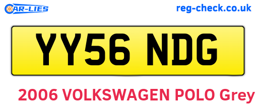YY56NDG are the vehicle registration plates.