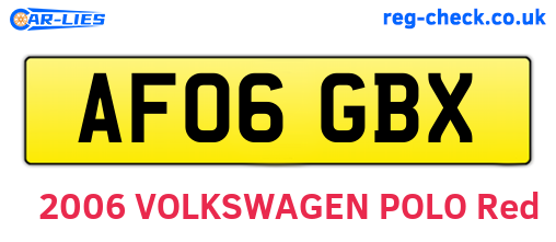 AF06GBX are the vehicle registration plates.