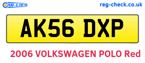 AK56DXP are the vehicle registration plates.