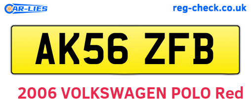 AK56ZFB are the vehicle registration plates.