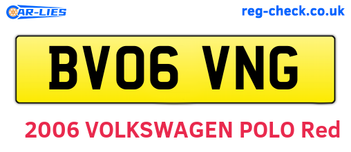 BV06VNG are the vehicle registration plates.