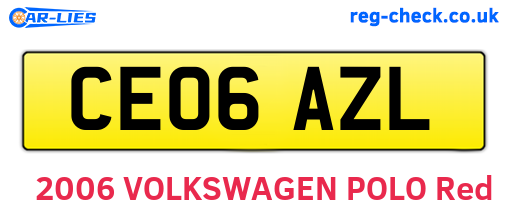 CE06AZL are the vehicle registration plates.