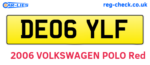 DE06YLF are the vehicle registration plates.