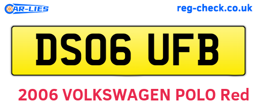 DS06UFB are the vehicle registration plates.