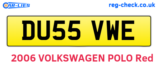 DU55VWE are the vehicle registration plates.