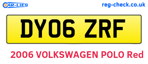 DY06ZRF are the vehicle registration plates.