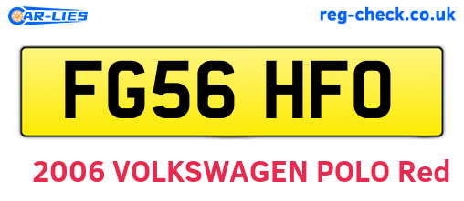 FG56HFO are the vehicle registration plates.