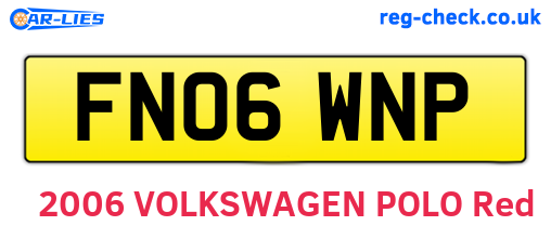 FN06WNP are the vehicle registration plates.