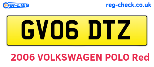 GV06DTZ are the vehicle registration plates.