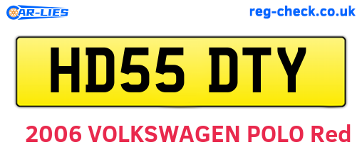 HD55DTY are the vehicle registration plates.