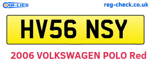 HV56NSY are the vehicle registration plates.
