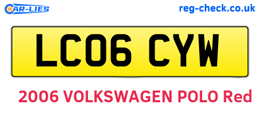 LC06CYW are the vehicle registration plates.