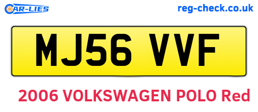 MJ56VVF are the vehicle registration plates.