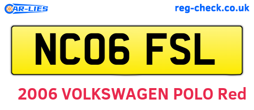 NC06FSL are the vehicle registration plates.