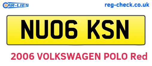 NU06KSN are the vehicle registration plates.