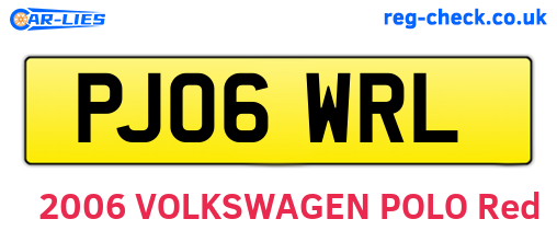 PJ06WRL are the vehicle registration plates.