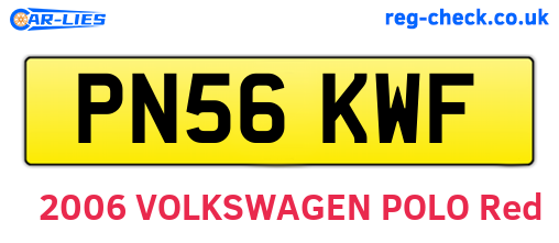 PN56KWF are the vehicle registration plates.