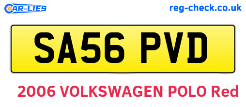 SA56PVD are the vehicle registration plates.