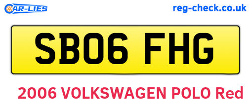 SB06FHG are the vehicle registration plates.
