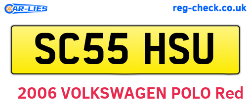 SC55HSU are the vehicle registration plates.