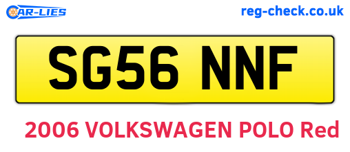 SG56NNF are the vehicle registration plates.