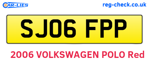 SJ06FPP are the vehicle registration plates.