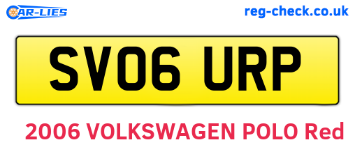 SV06URP are the vehicle registration plates.