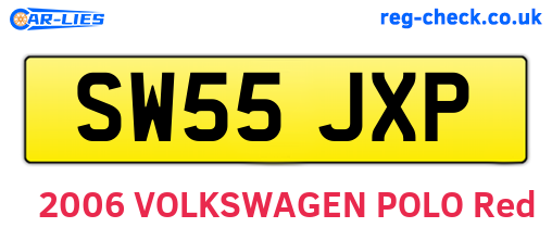 SW55JXP are the vehicle registration plates.