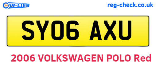 SY06AXU are the vehicle registration plates.