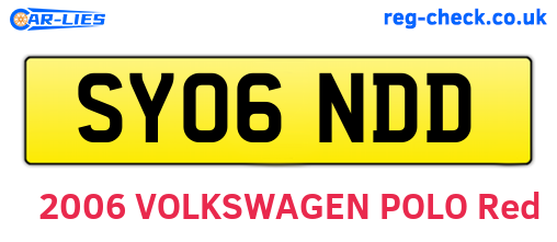 SY06NDD are the vehicle registration plates.