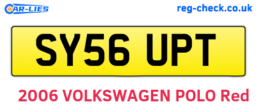SY56UPT are the vehicle registration plates.