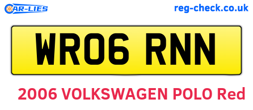 WR06RNN are the vehicle registration plates.