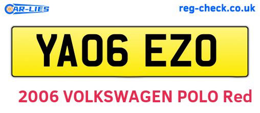YA06EZO are the vehicle registration plates.