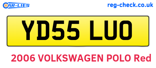 YD55LUO are the vehicle registration plates.