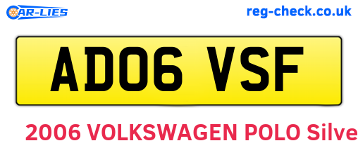 AD06VSF are the vehicle registration plates.