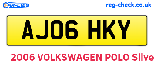 AJ06HKY are the vehicle registration plates.