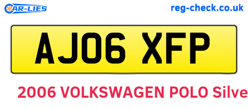 AJ06XFP are the vehicle registration plates.