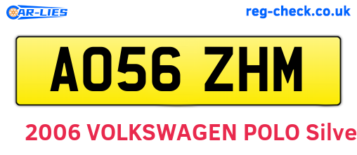 AO56ZHM are the vehicle registration plates.