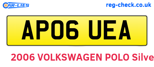AP06UEA are the vehicle registration plates.