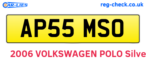 AP55MSO are the vehicle registration plates.