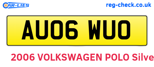 AU06WUO are the vehicle registration plates.