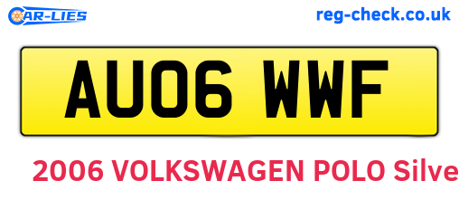 AU06WWF are the vehicle registration plates.