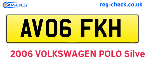 AV06FKH are the vehicle registration plates.