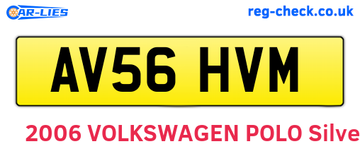 AV56HVM are the vehicle registration plates.