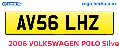 AV56LHZ are the vehicle registration plates.