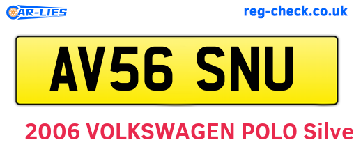 AV56SNU are the vehicle registration plates.
